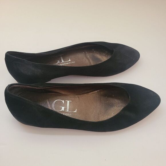 AGL Suede Leather Pointed Toe Ballet Flats Size 38.5 | 8.5 - Picture 2 of 10